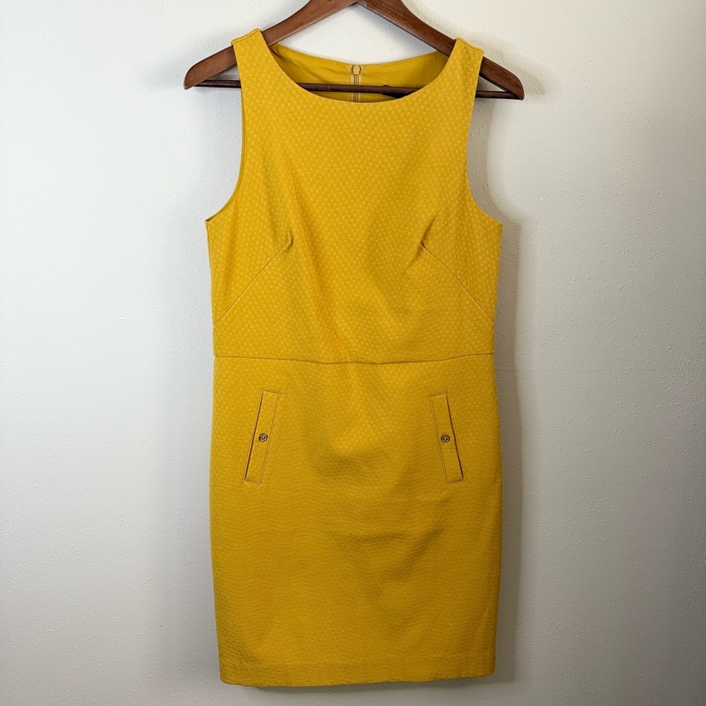 Banana Republic Gold Sheath Dress Size 6 NWT Sleeveless Career Office